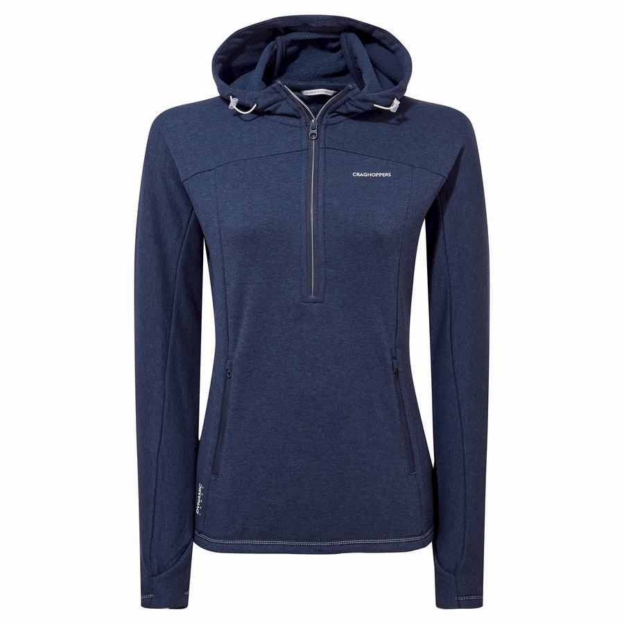 Craghoppers Dynamic Hupullinen Half Zip Naisten T-paidat Sininen Laivastonsininen | MDN2592EL