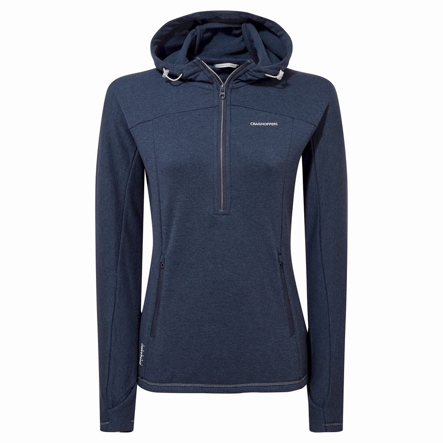 Craghoppers Dynamic Hupullinen Half Zip Naisten T-paidat Sininen Laivastonsininen | MDN2592EL
