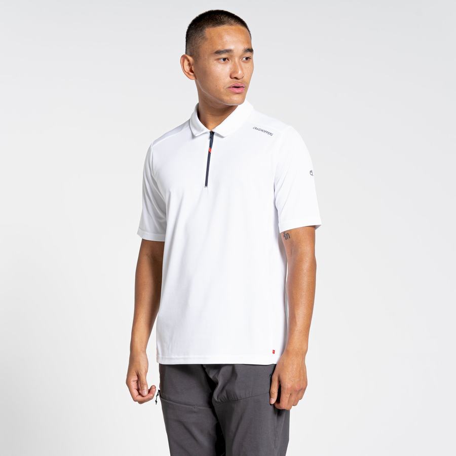 Craghoppers NosiLife Pro Active Lyhyt Sleeved Polo Miesten T-paidat Valkoinen | PXG2691DX