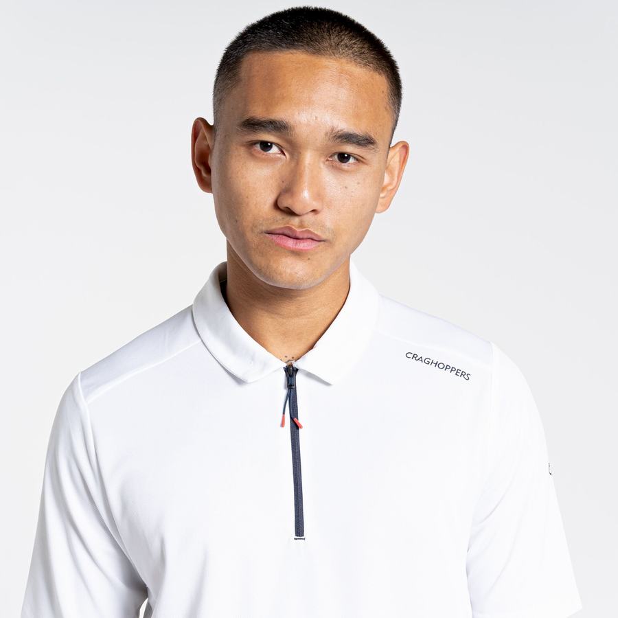Craghoppers NosiLife Pro Active Lyhyt Sleeved Polo Miesten T-paidat Valkoinen | PXG2691DX