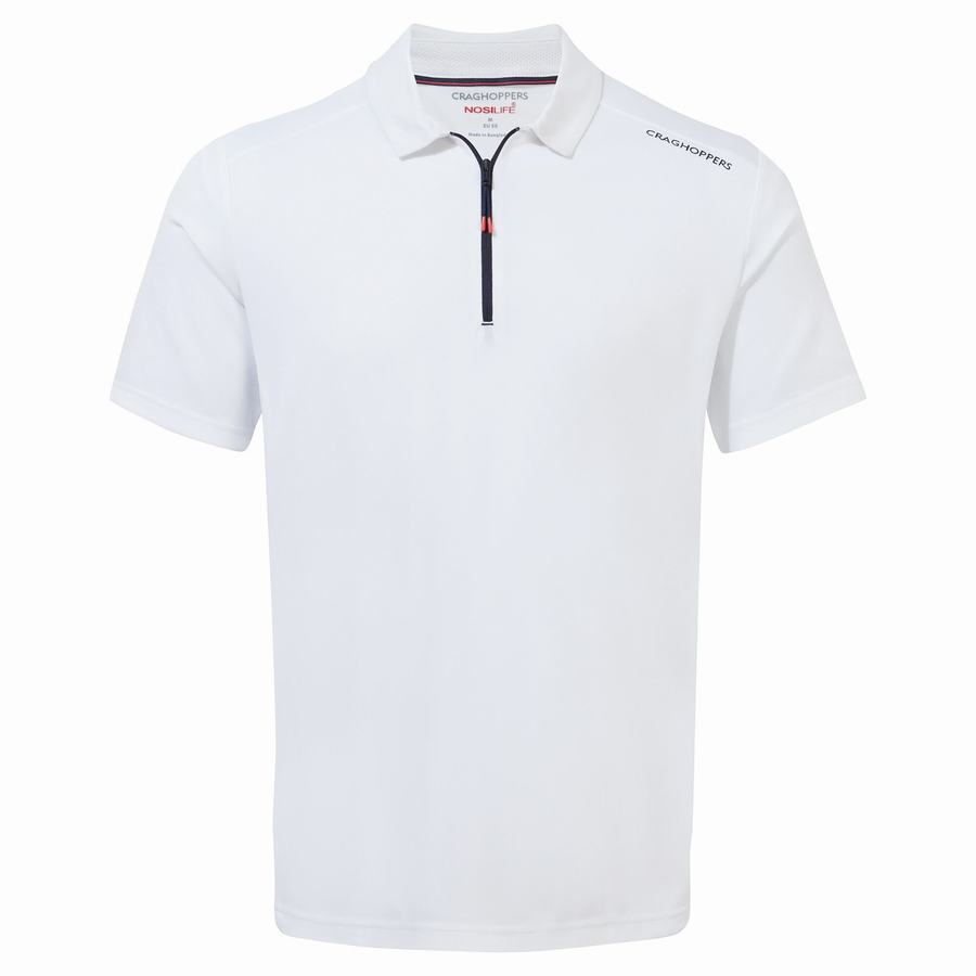 Craghoppers NosiLife Pro Active Lyhyt Sleeved Polo Miesten T-paidat Valkoinen | PXG2691DX