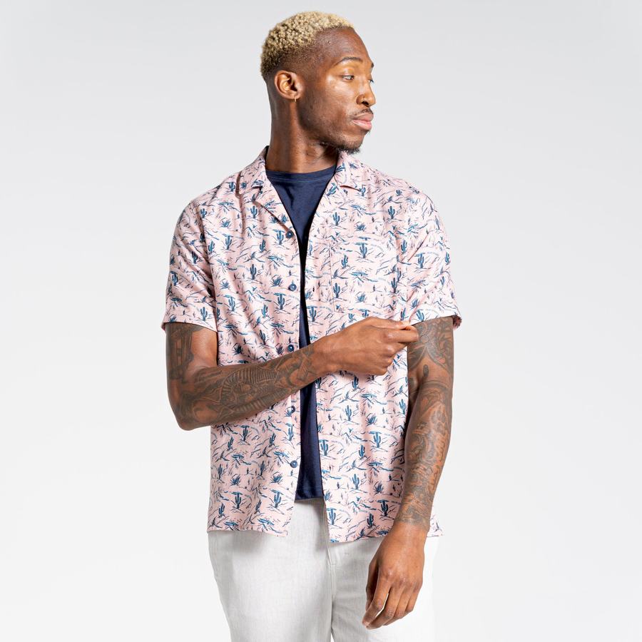 Craghoppers Nosibotanical Hula Lyhyt Sleeved Miesten Paidat Pinkki | DQG3512PF