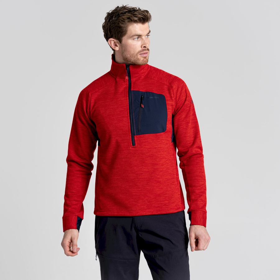 Craghoppers Tarbert Half Zip Miesten Neulepusero Punainen | FZY8824ZI